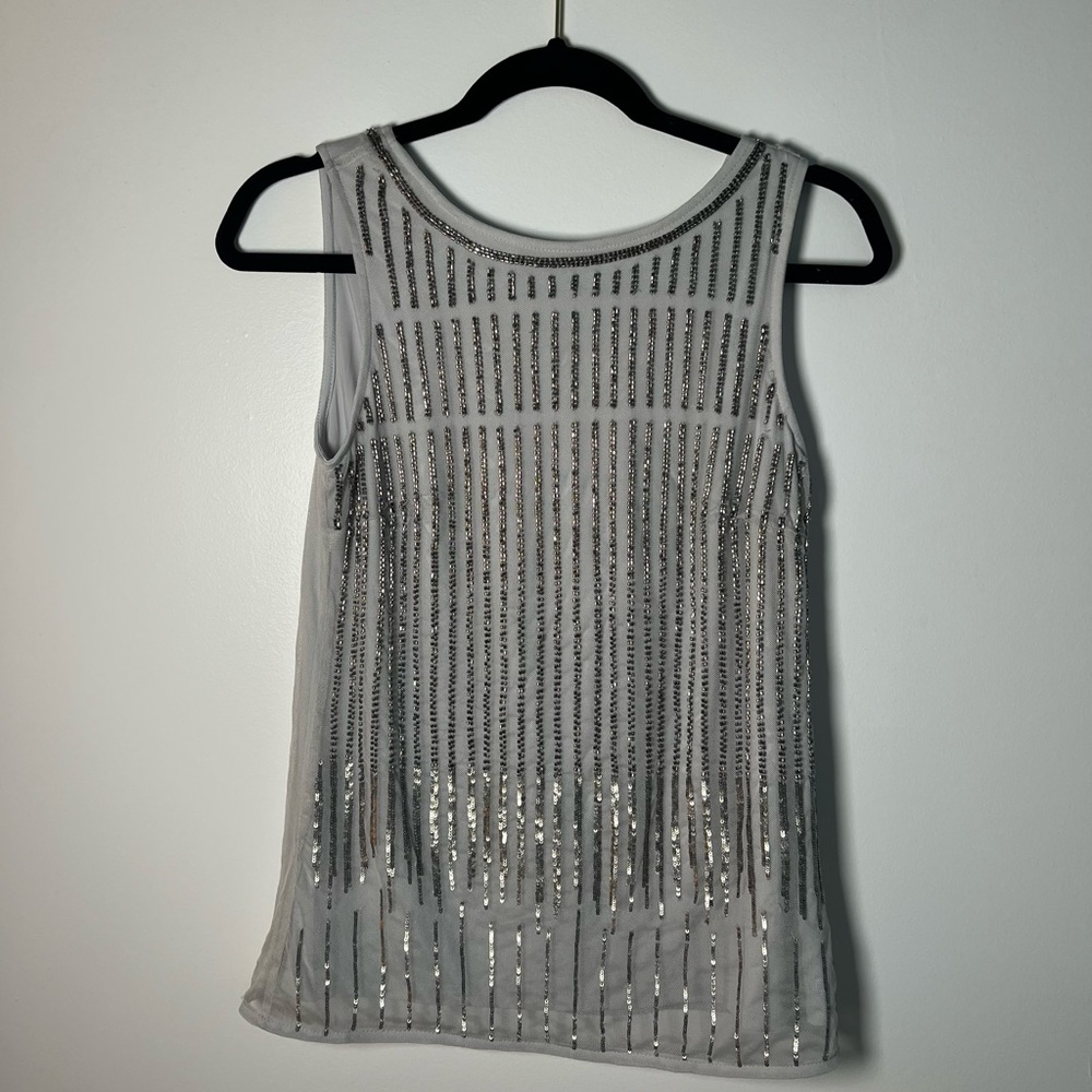 White House black market beaded blouse